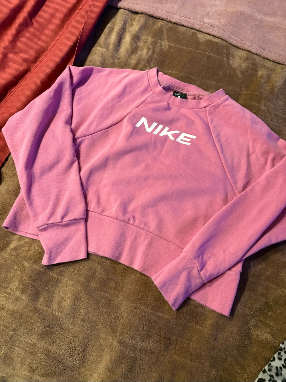 Nike Pink Crewneck Sweatshirt with White Logo